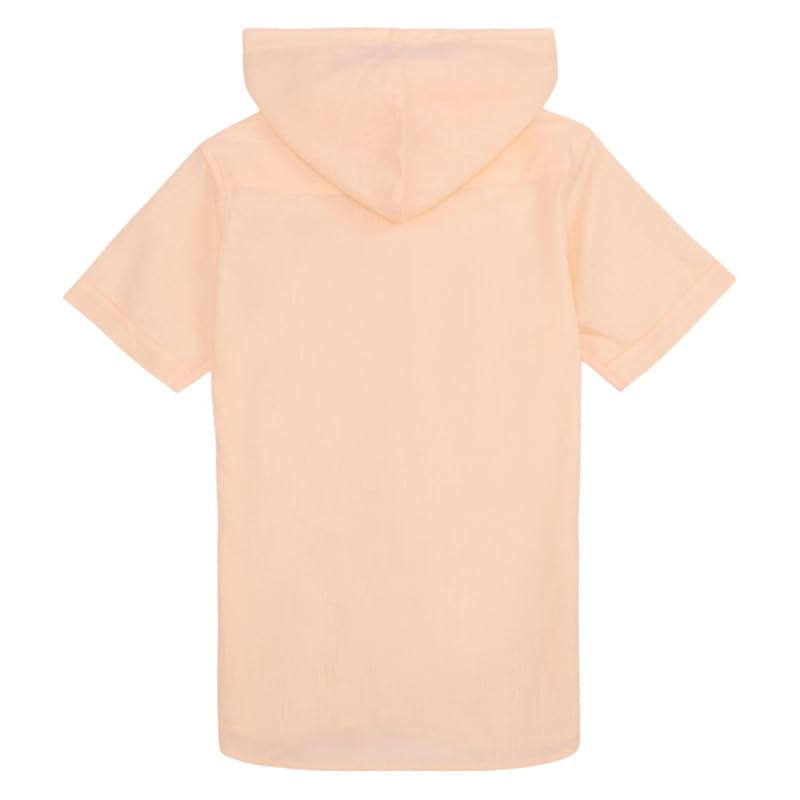 CAVIO Boys Plain Half Sleeve Hooded Shirt and T-Shirt Peach
