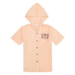 CAVIO Boys Plain Half Sleeve Hooded Shirt and T-Shirt Peach
