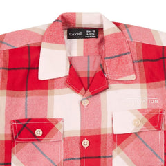 CAVIO Boys Cotton Regular Fit Full Sleeve Checks Shirt and T-Shirt Red