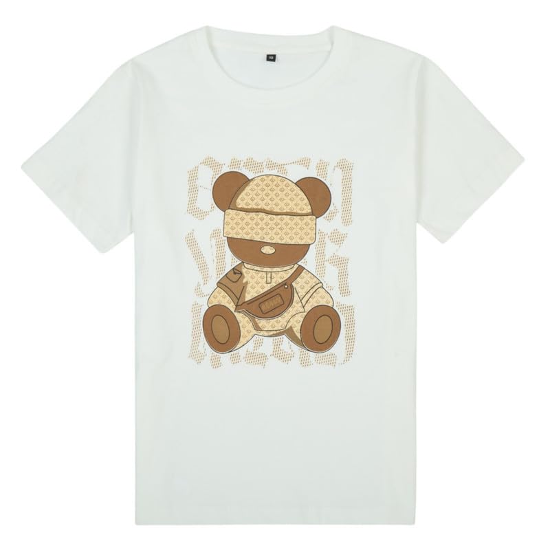 CAVIO Boys Printed Full Sleeve Jacket with Regular Fit T-Shirt Cream