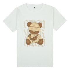 CAVIO Boys Printed Full Sleeve Jacket with Regular Fit T-Shirt Cream