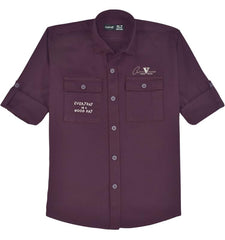 CAVIO Boys Cotton Full Sleeves Graphic Printed Shirt Violet