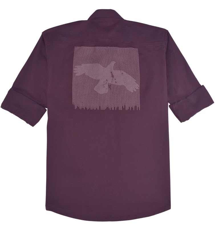 CAVIO Boys Cotton Full Sleeves Graphic Printed Shirt Violet