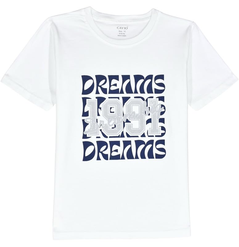 CAVIO Boys Cotton Full Sleeves Checks Shirt with Regular Fit T-Shirt Navy