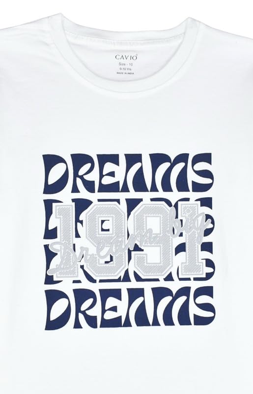 CAVIO Boys Cotton Full Sleeves Checks Shirt with Regular Fit T-Shirt Navy