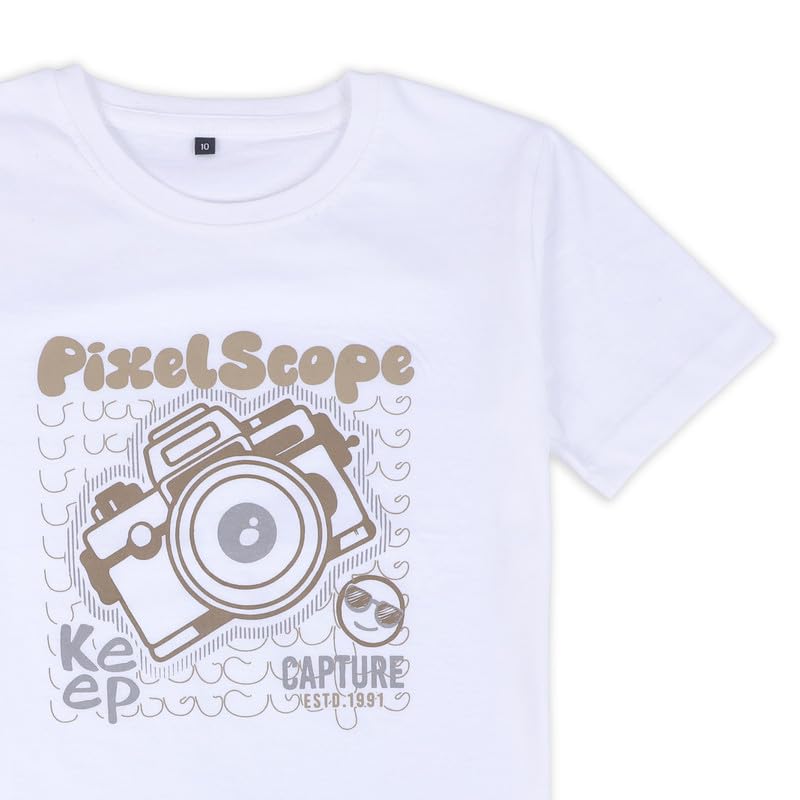 CAVIO Boys Cotton Printed Full Sleeves Shirt with Regular Fit T-Shirt Cream