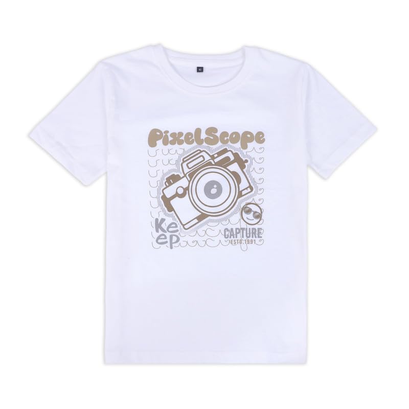 CAVIO Boys Cotton Printed Full Sleeves Shirt with Regular Fit T-Shirt Cream