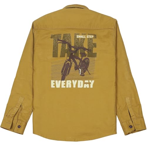 Boys Full Sleeves Graphic Printed Shirt and T-Shirt Gold