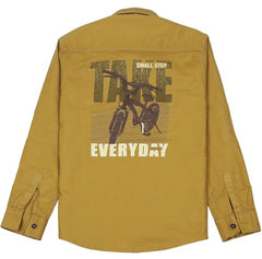 Boys Full Sleeves Graphic Printed Shirt and T-Shirt Gold