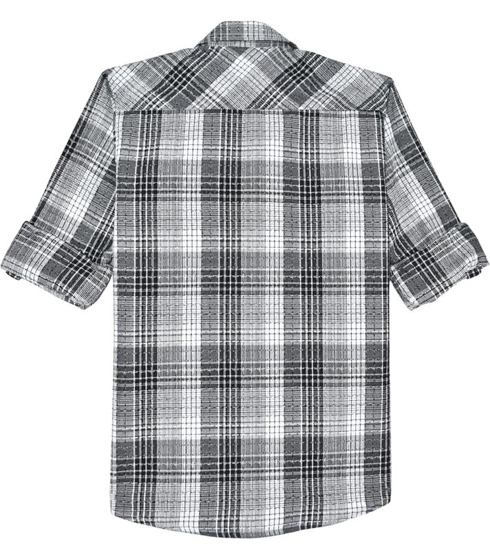 CAVIO Boys Cotton Full Sleeves Checked Shirt and T-Shirt Black