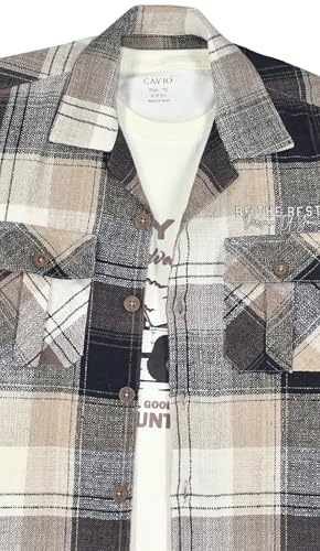 Boys Full Sleeves Checked Shirt and T-Shirt White