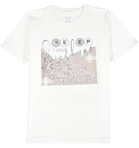 Boys Full Sleeves Geometric Printed Shirt and T-Shirt Cream