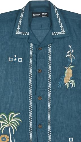 CAVIO Boys Half Sleeves Embroidered Shirt Blue