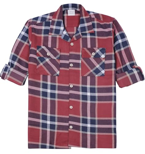 Boys Full Sleeves Checked Shirt and T-Shirt Maroon