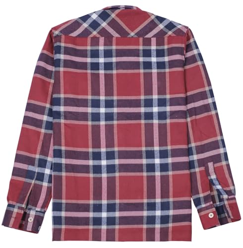 Boys Full Sleeves Checked Shirt and T-Shirt Maroon