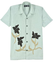 CAVIO Boys Half Sleeves Embroidered Shirt Seagreen