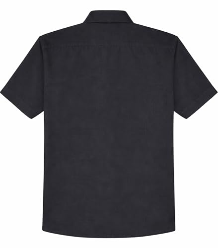 CAVIO Boys Half Sleeves Embroidered Shirt Black