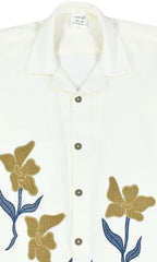 CAVIO Boys Half Sleeves Embroidered Shirt Cream