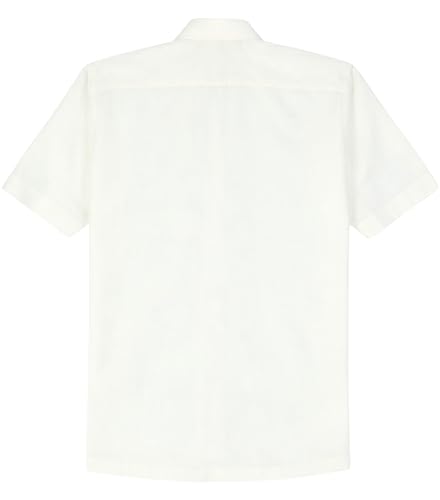 CAVIO Boys Half Sleeves Embroidered Shirt Cream