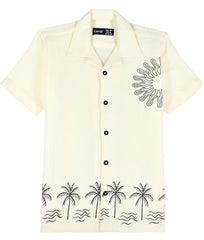 CAVIO Boys Half Sleeves Printed Shirt Cream