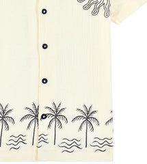 CAVIO Boys Half Sleeves Printed Shirt Cream