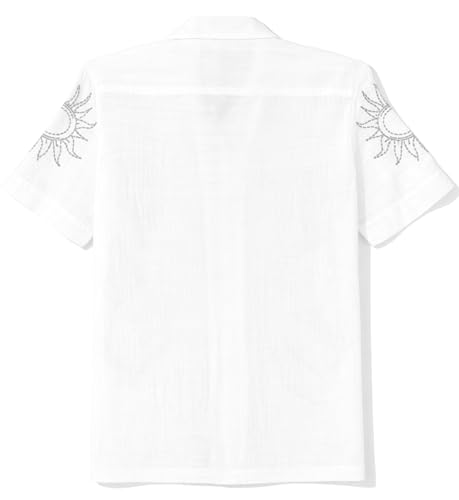 CAVIO Boys Floral Printed Short Sleeve Casual Shirt White