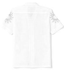 CAVIO Boys Floral Printed Short Sleeve Casual Shirt White