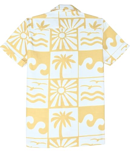 CAVIO Boys Half Sleeves Graphic Printed Casual Shirt with T-Shirt Yellow
