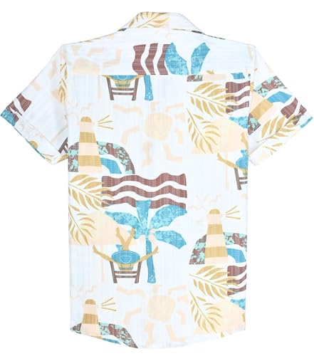 Boys Half Sleeves Abstract Printed Shirt and T-Shirt Cream