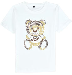 Boys Half Sleeves Abstract Printed Shirt and T-Shirt Cream