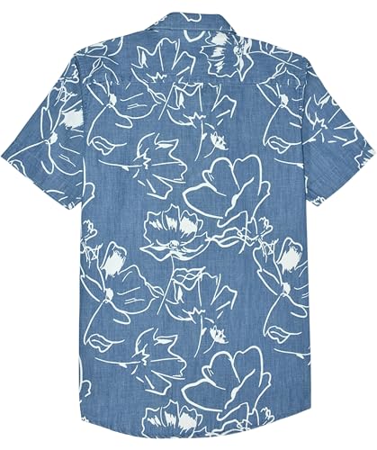 CAVIO Boys Half Sleeves Floral Printed Shirt with T-Shirt LightBlue