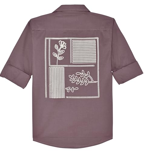 CAVIO Boys Full Sleeves Floral Printed Shirt Whit T-Shirt Magenta