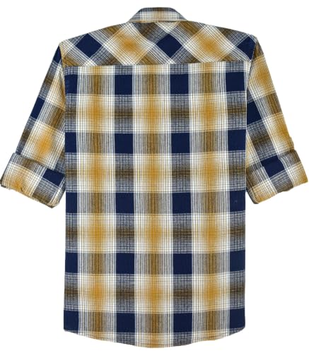 CAVIO Boys Checkered Casual Shirt with T-Shirt Gold