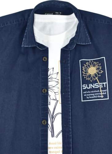 CAVIO Boys Full Sleeves Denim Casual Shirt