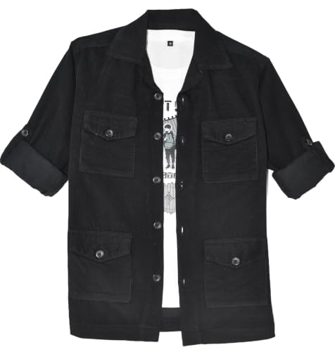 CAVIO Boys Full Sleeves Multi-Pocket Corduroy Overshirt