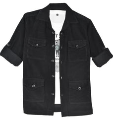 CAVIO Boys Full Sleeves Multi-Pocket Corduroy Overshirt