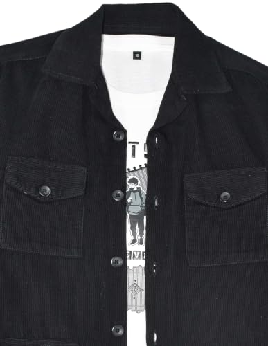 CAVIO Boys Full Sleeves Multi-Pocket Corduroy Overshirt
