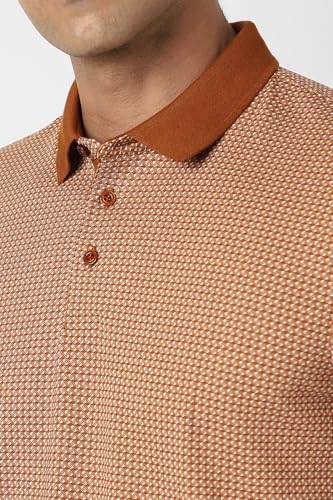 Van Heusen Men's Regular Fit T-Shirt (VHKPVRGFU68464_Brown