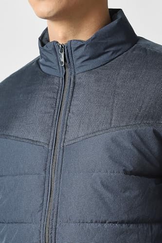 Men Navy Patterned Casual Jacket