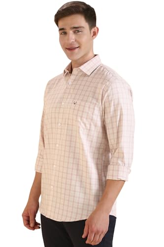 Allen Solly Men's Checkered Slim Fit Shirt (ASSFQSPP496159_Beige