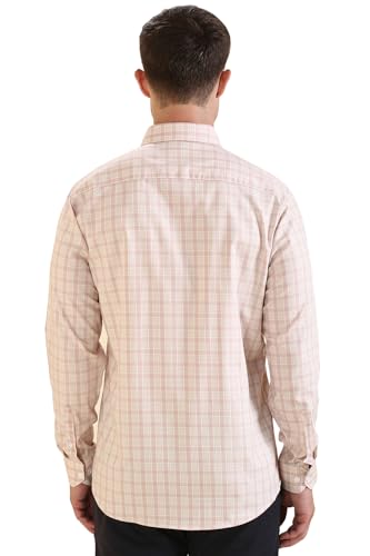 Allen Solly Men's Checkered Slim Fit Shirt (ASSFQSPP496159_Beige