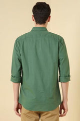 Allen Solly Men Green Solid Full Sleeves Casual Shirts