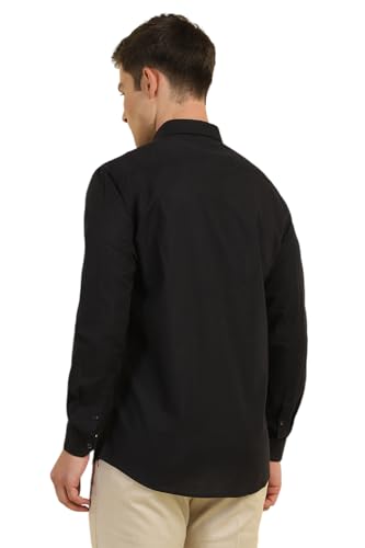 Allen Solly Men Black Slim Fit Solid Full Sleeves Formal Shirts