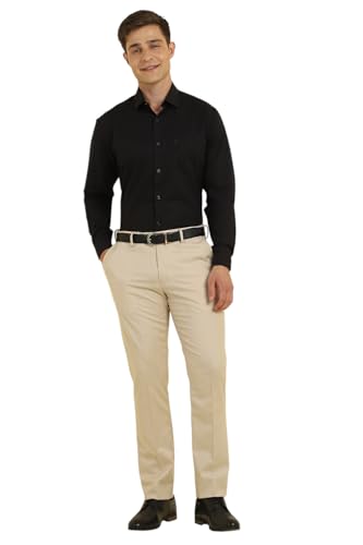 Allen Solly Men Black Slim Fit Solid Full Sleeves Formal Shirts