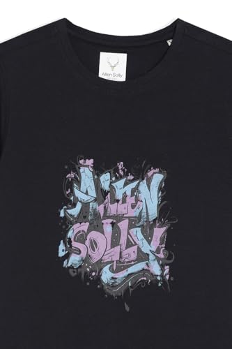Allen Solly Boy's Regular Fit T-Shirt (ABKCCRGFJ51569_Black