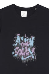 Allen Solly Boy's Regular Fit T-Shirt (ABKCCRGFJ51569_Black