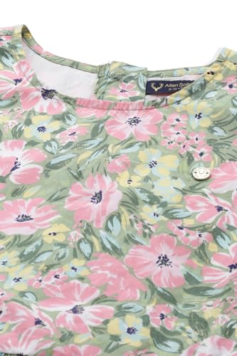 Allen Solly Girl's Cotton Modern Knee-Length Dress (AGDRERGFD37413_Green