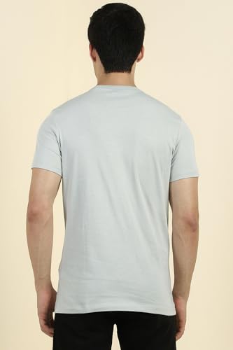 Allen Solly Men Grey Solid Crew Neck T-Shirt