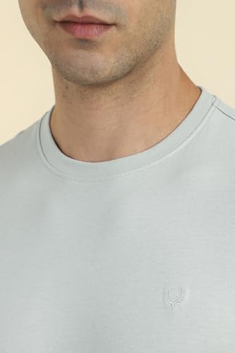 Allen Solly Men Grey Solid Crew Neck T-Shirt