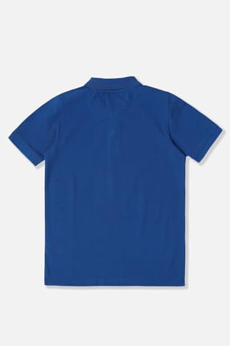 Allen Solly Boys Blue Textured Polo Neck T-Shirt